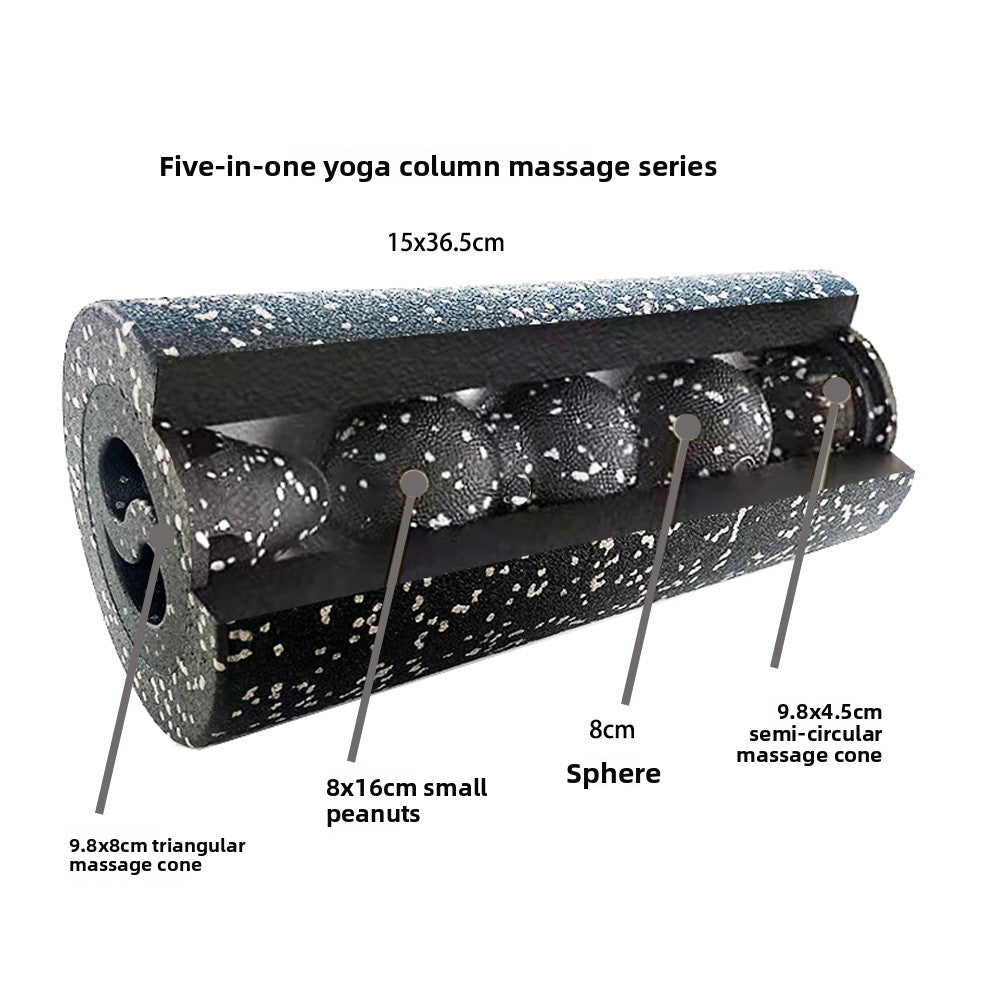 Lumio - Hollow Yoga Column Peanut Ball Five-Piece Set EPP Foam Roller