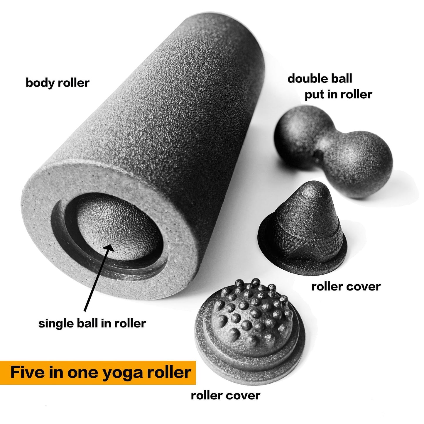 Lumio - Hollow Yoga Column Peanut Ball Five-Piece Set EPP Foam Roller